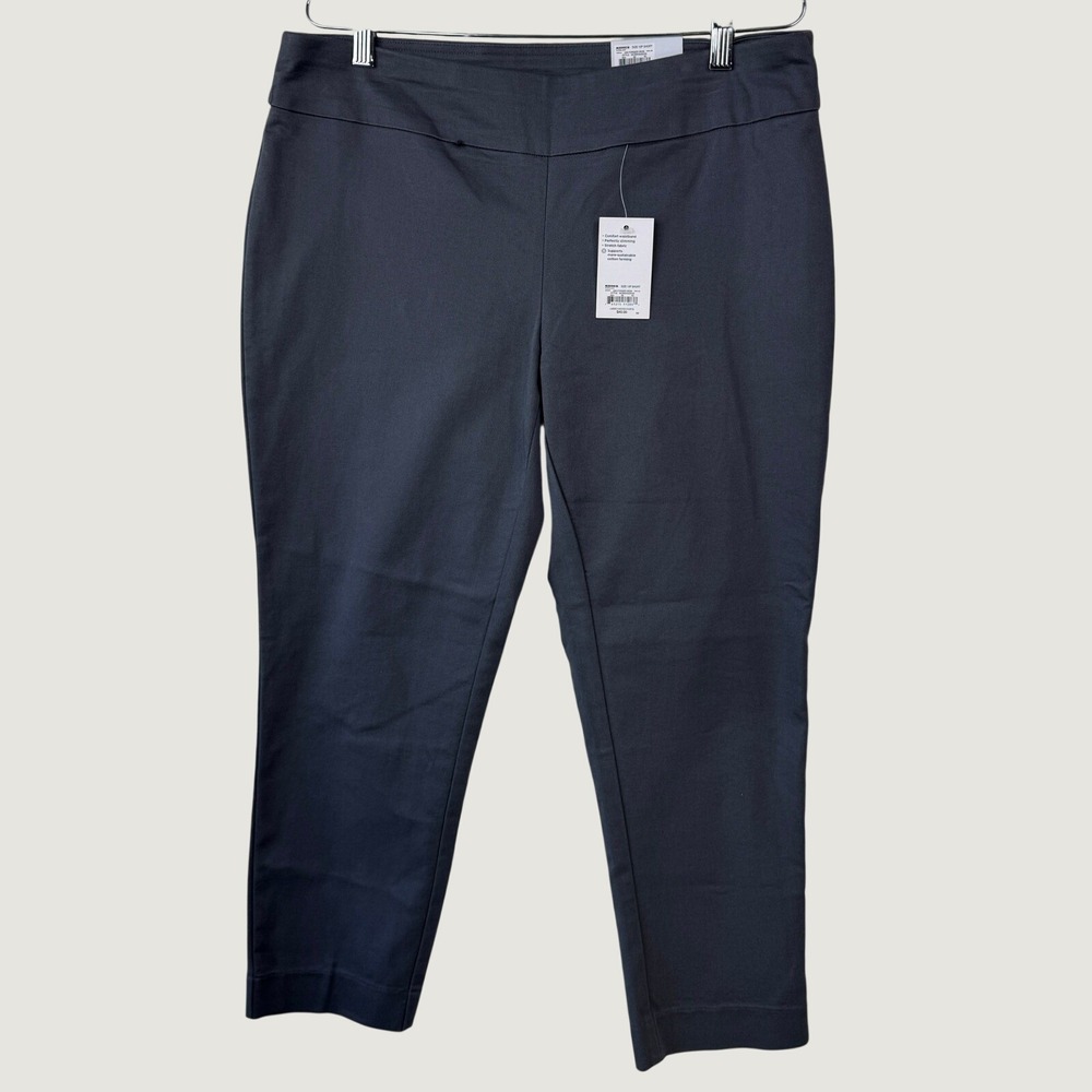 Croft & Barrow Straight Leg Pants 12P Short Gray New Officecore Business Casual - Picture 1 of 8